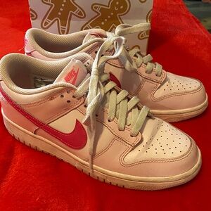Nike Pink and Red Low-Top Sneakers
